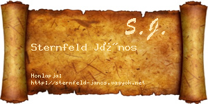 Sternfeld János névjegykártya